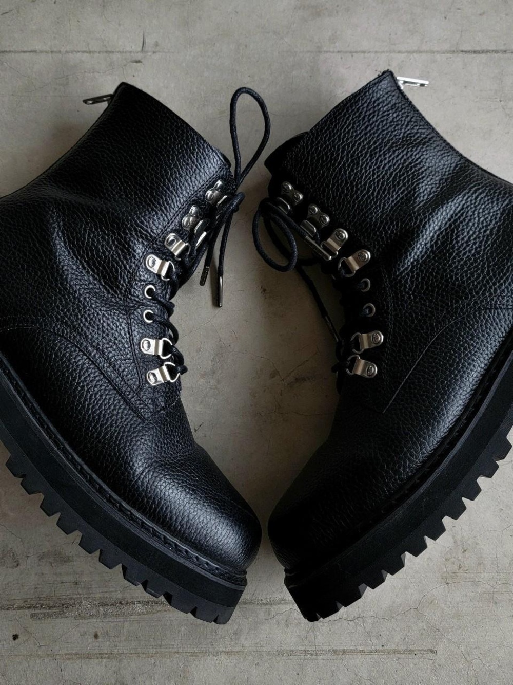 Order NYC Black Leather Infantry Boots